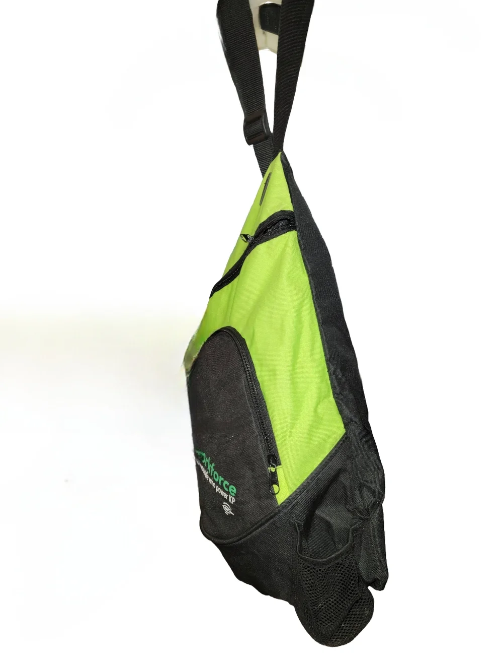Healthy Workforce Lime Green & Black Sling Backpack With Headphone Port